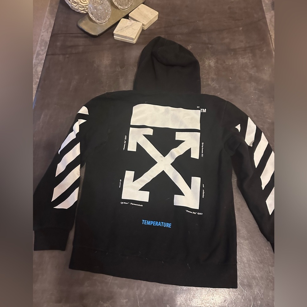 Off-White Black Hoodie with Mona Lisa Print - Picture 2 of 4
